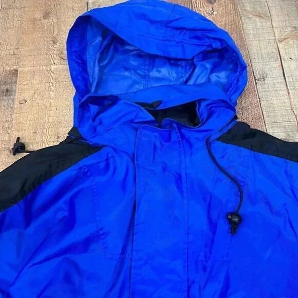 Vintage Marlboro Windbreaker Jacket Blue Full Zip Hooded Men’s - Picture 11 of 12